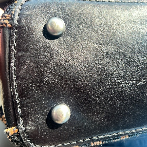 Patricia Nash Aria Shopper Tribal Weave Black and Brown Top Handle Crossbody - Picture 8 of 16